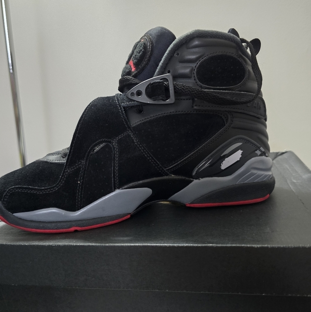 Jordan Black and Gray Sneakers with Cross-Straps...